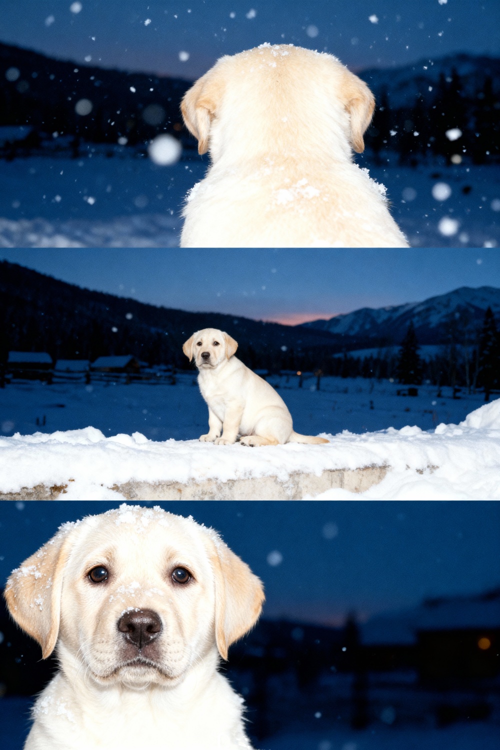 หมาในวิวหิมะ