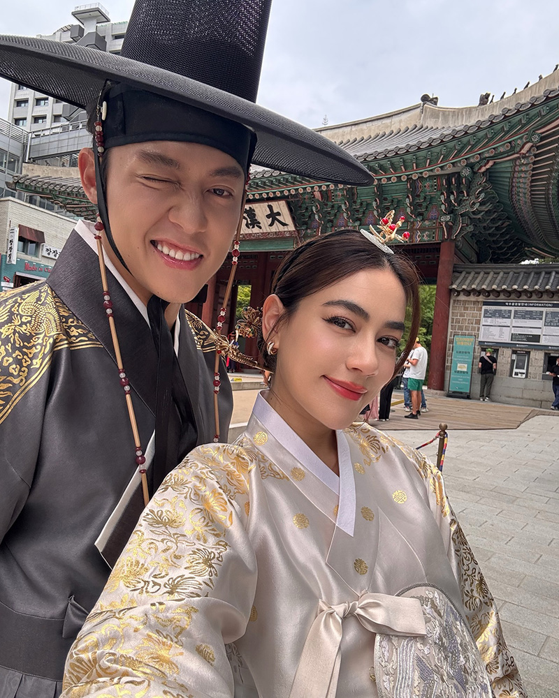 หมาก ปริญ คิมเบอร์ลี่ สวมฮันบกเที่ยวเกาหลี 