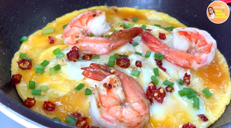 เมนูไข่เจียวกุ้ง