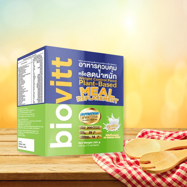ผลิตภัณฑ์ทดแทนมื้ออาหาร Biovitt Meal Replacement Plant-Based Protein Vanilla