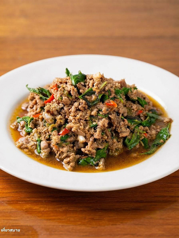 กะเพราเนื้อสับ ผัดกะเพรา เมนูเนื้อ อาหารไทย สูตรอาหาร