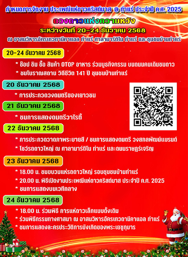 งานแห่ดาวคริสต์มาส 2568 ท่าแร่ สกลนคร