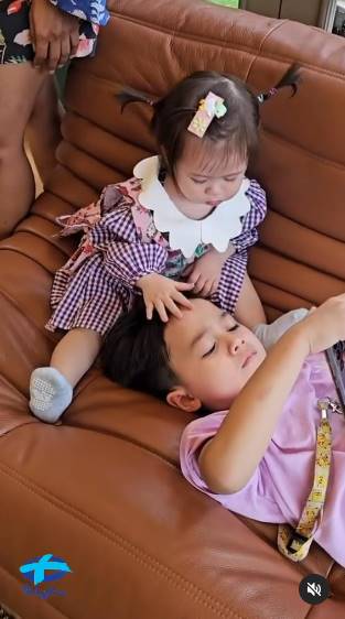 น้องแอบิเกล ป้อนข้าวพี่พายุ