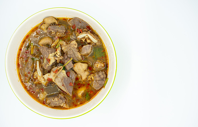 เมนูไส้อ่อนหมู ต้มแซ่บเครื่องในหมู