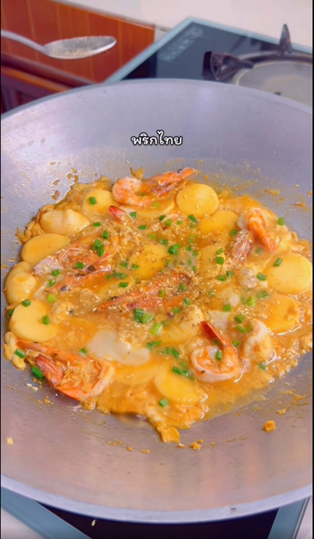 เต้าหู้ไข่ผัดกุ้งเทริยากิ เมนูเต้าหู้ไข่ สูตรอาหาร