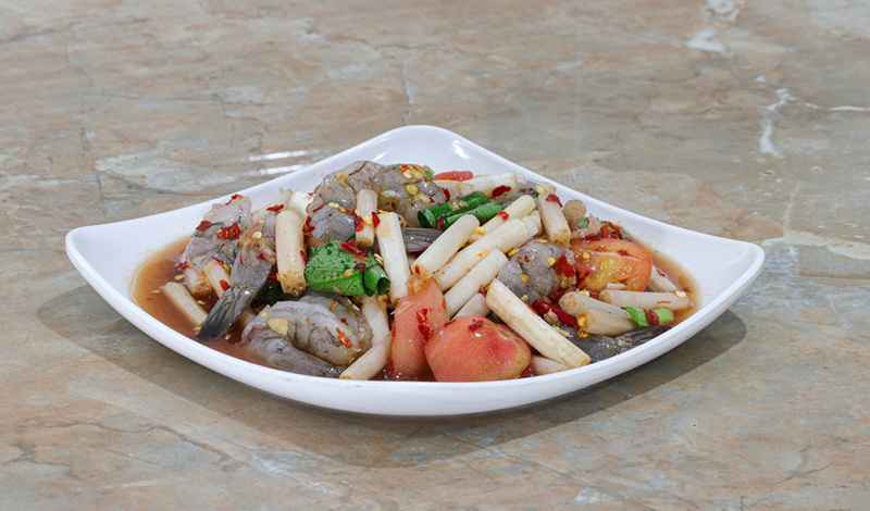 ยำไหลบัวกุ้งสด