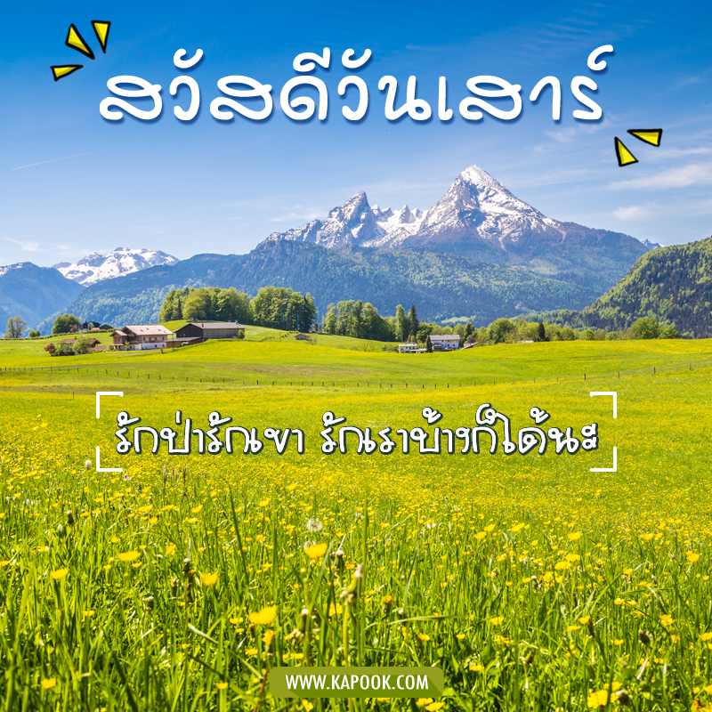 รูปสวัสดีวันเสาร์ รักป่ารักเขา รักเราบ้างก็ได้นะ
