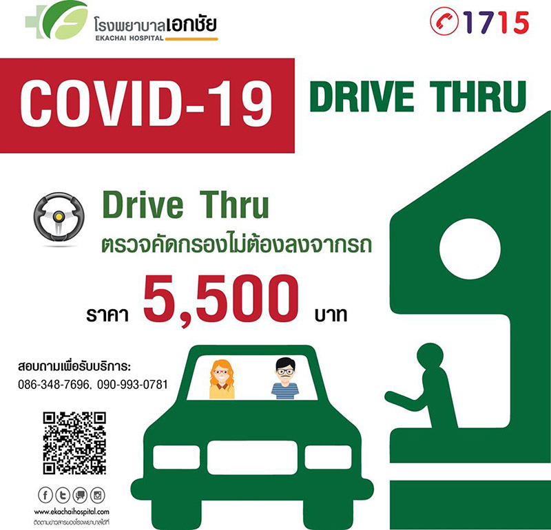 รพ.ที่รับตรวจโควิดแบบไดร์ฟทรู