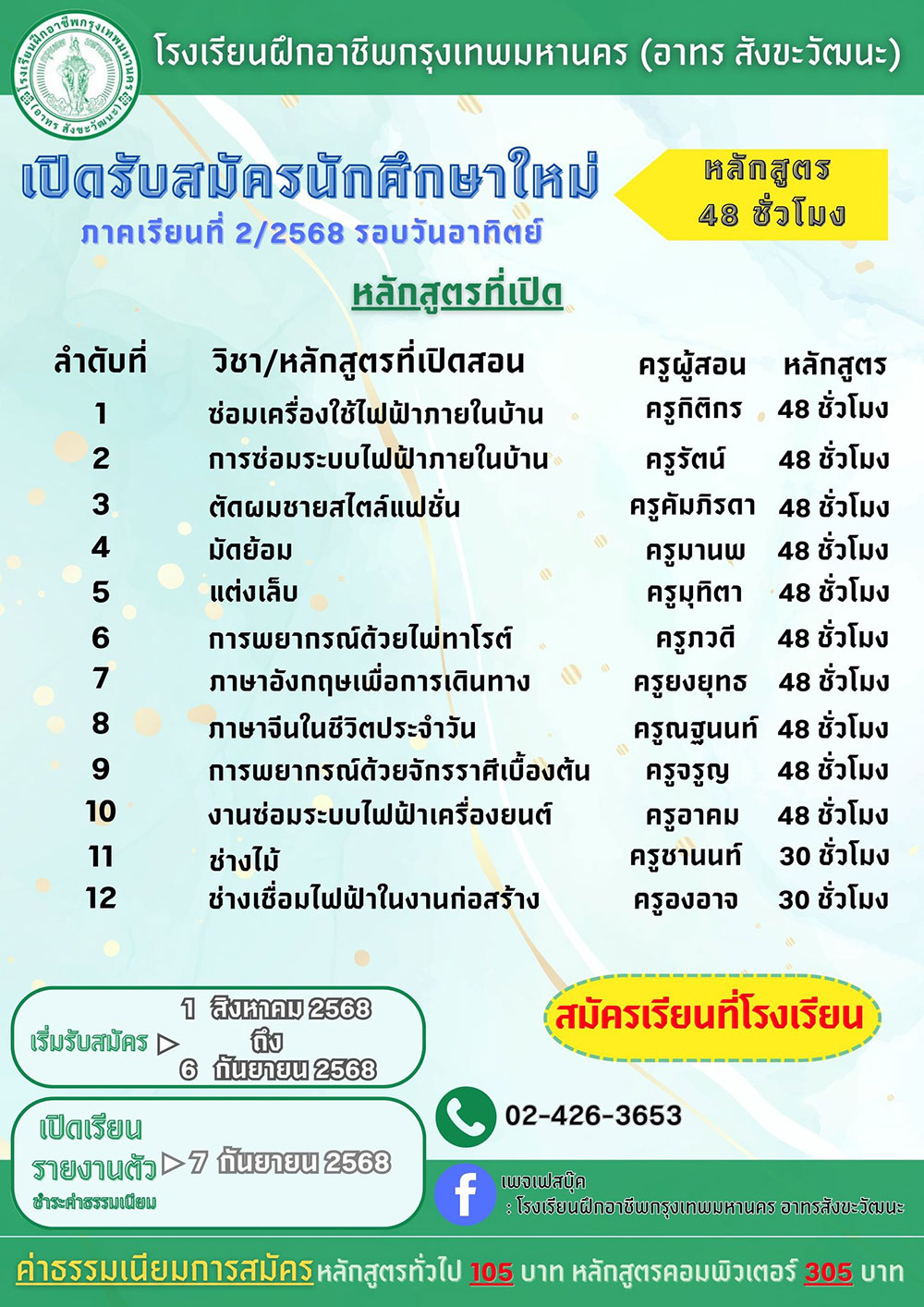 ศูนย์ฝึกอาชีพ กทม. อาทร สังขะวัฒนะ