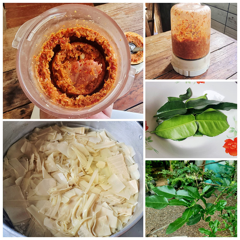 แกงเผ็ดหน่อไม้สด ซี่โครงหมูตุ๋น