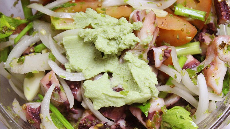 ยำปลาหมึกยักษ์วาซาบิ