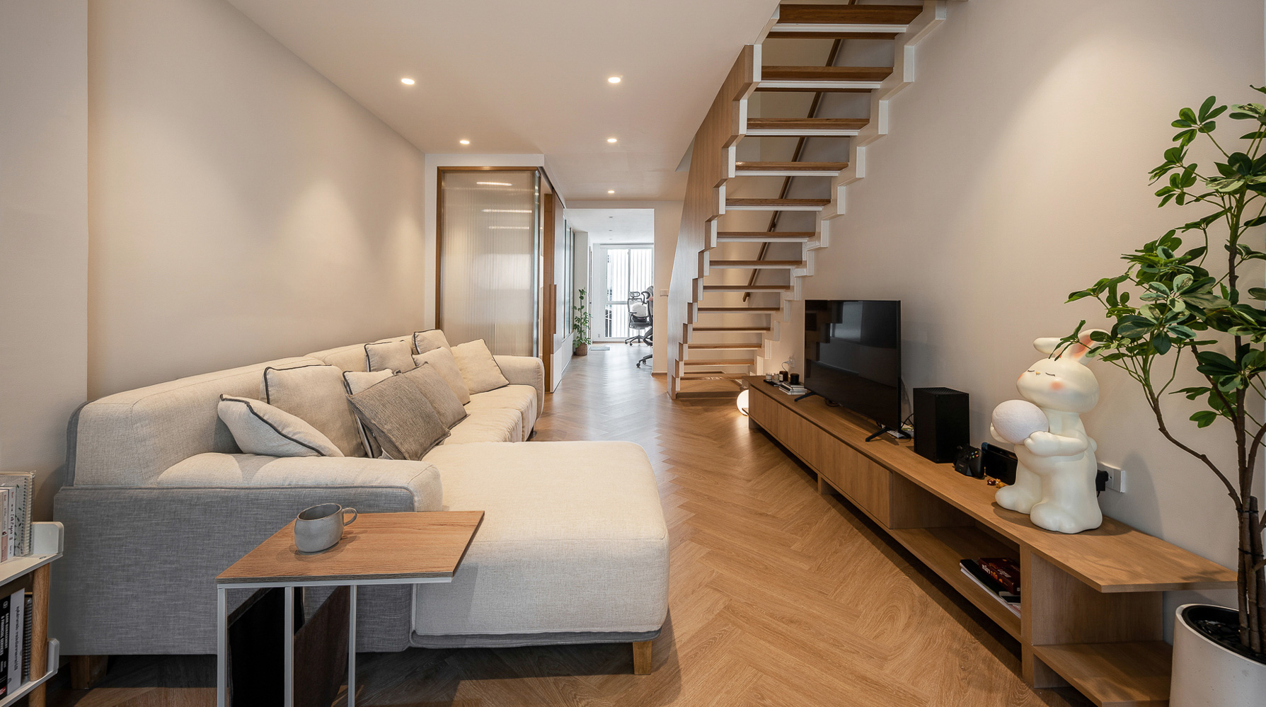 รีโนเวทตึกแถว 4 ชั้น ห้องนั่งเล่น