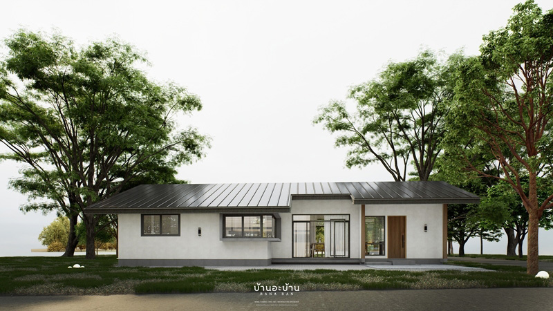 แบบบ้านชั้นเดียว 2 ห้องนอน