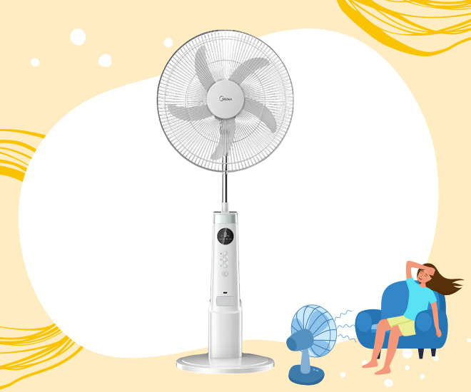 Midea Rechargeable Stand Fan พัดลม 18 นิ้ว