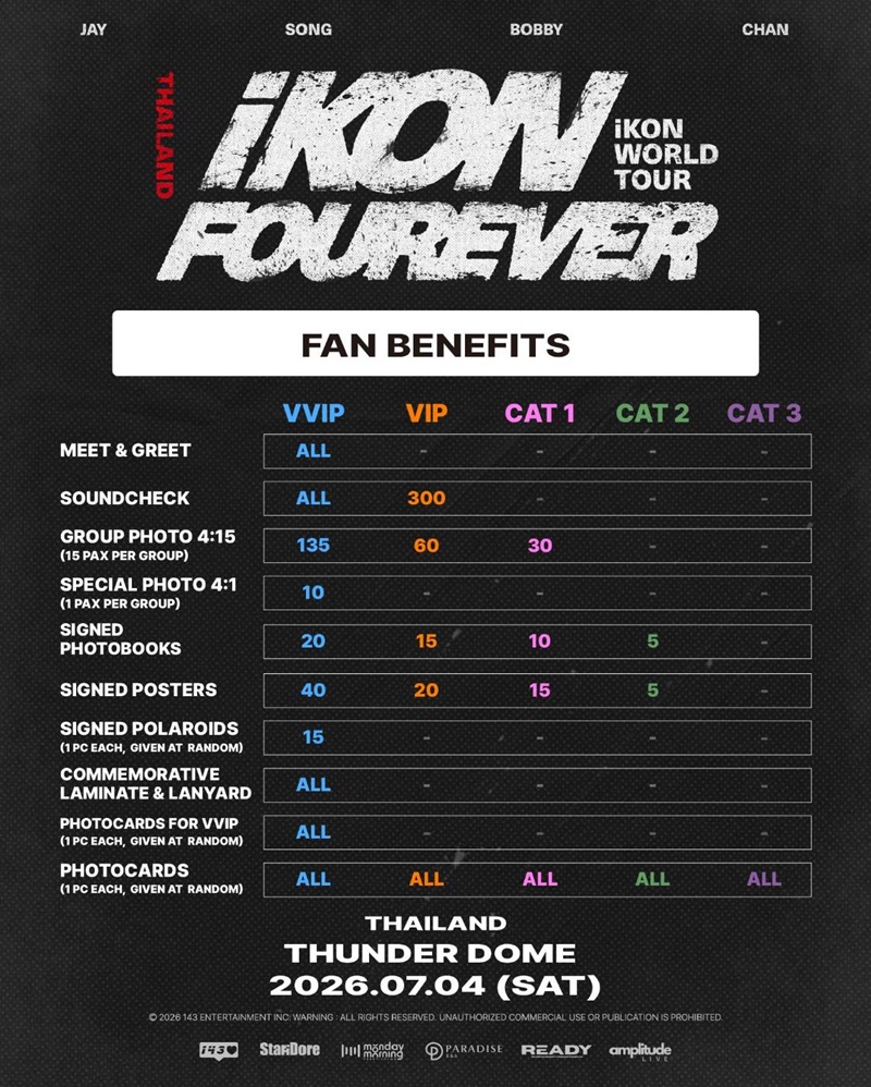 iKON คอนเสิร์ต Fan Benefit