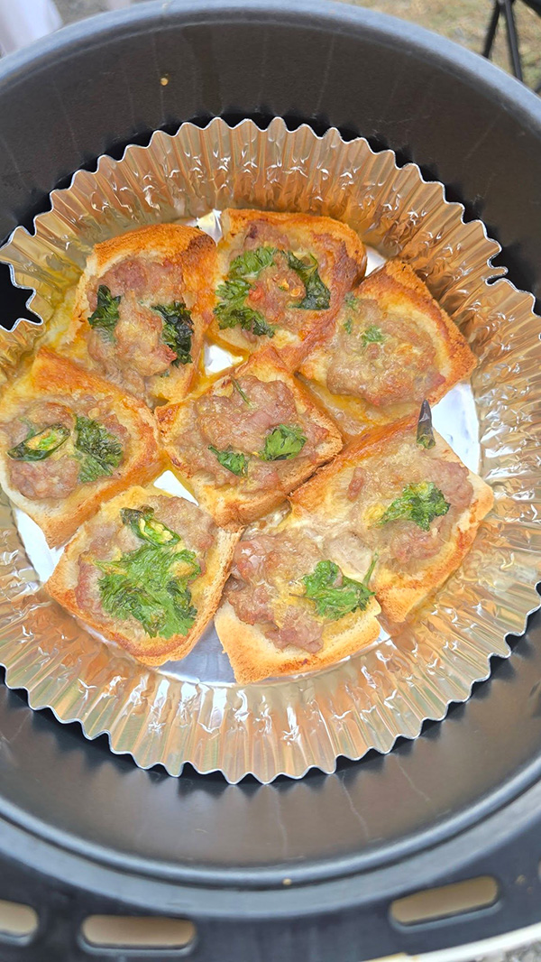 ขนมปังหน้าหมูในหม้อทอดไร้น้ำมัน สูตรอาหาร เมนูหม้อทอด อาหารไทย