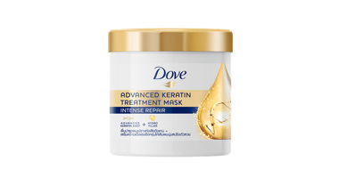 DOVE Advanced Keratin Treatment Mask Intense Repair ทรีตเมนต์บำรุงผม ช่วยให้ผมสลวย แข็งแรงถึงแกนผม