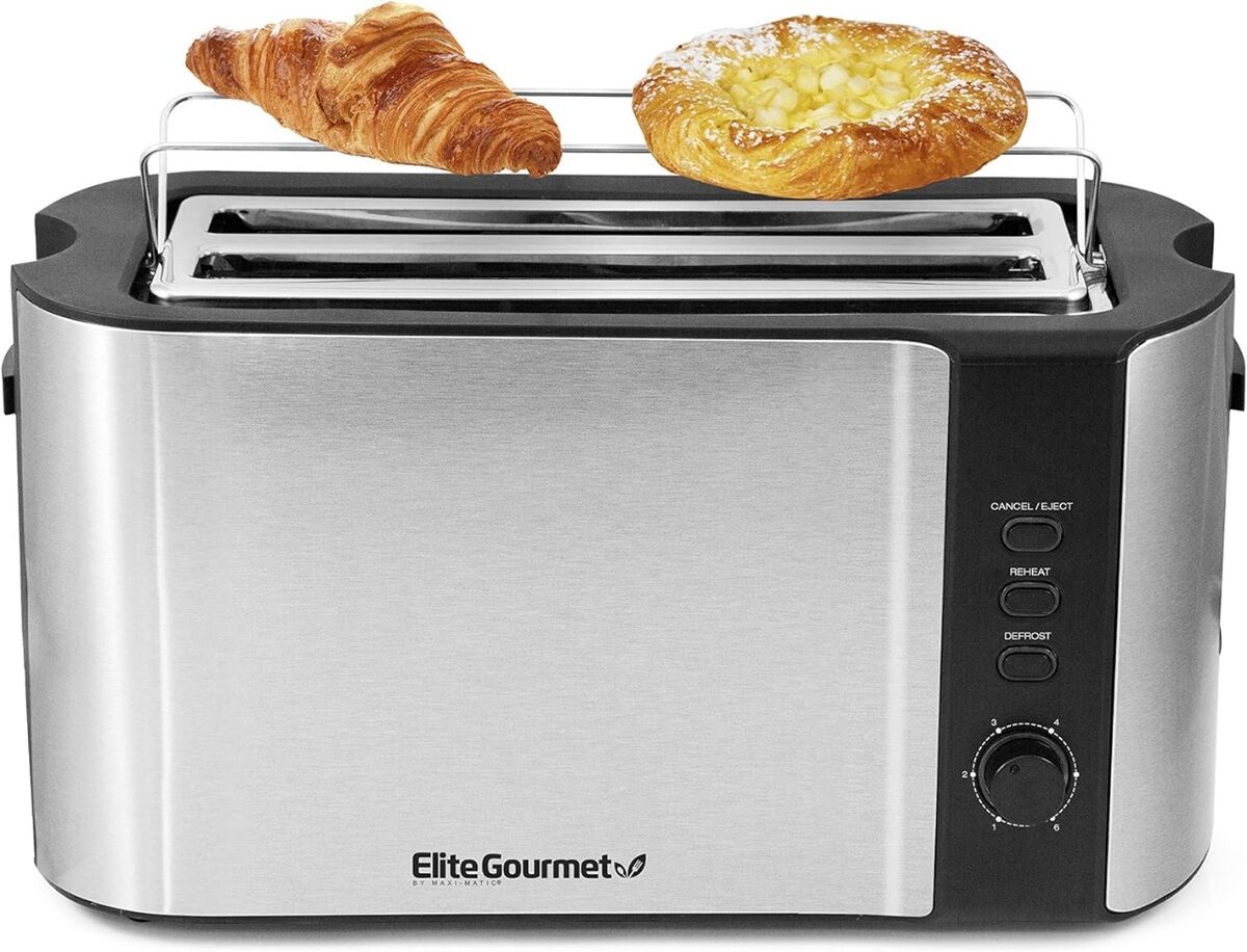 Elite Gourmet ECT 3100 Long Slot 4 Slice Toaster