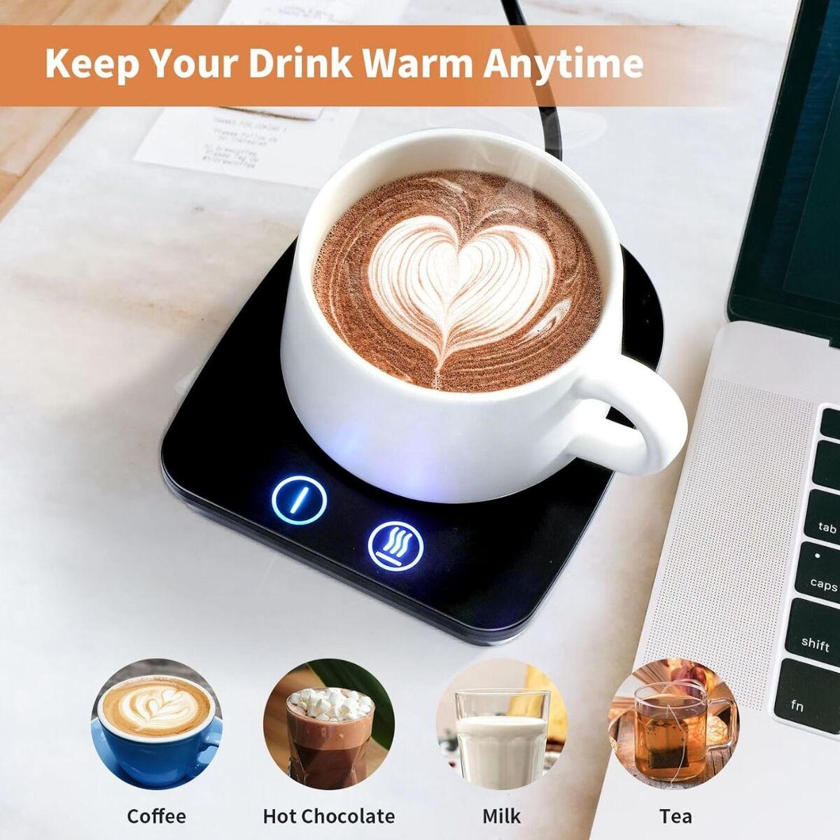 VOBAGA Coffee Mug Warmer Cup Warmer for Office Desk Use