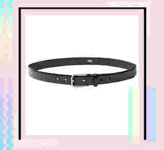 เข็มขัดผู้หญิง Zara Square Buckle Leather Belt