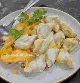 ร้านเมนูไข่เจียวปู ร้านแม่กลองหัวปลาหม้อไฟ ปูไข่นึ่งนม