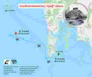 เส้นทางที่คุณปู่เต่าตนุเป้แดงว่ายผ่าน
