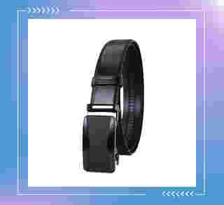 JACOB Sleek Black Belt with Automatic Buckle เข็มขัดผู้ชาย