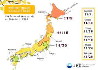 พยากรณ์ใบไม้เปลี่ยนสี ญี่ปุ่น 2024 ล่าสุด