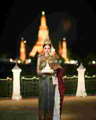 ญดา นริลญา สวมชุดไทย ในค่ำคืนวันลอยกระทง สวยราวกับนางในวรรณคดี