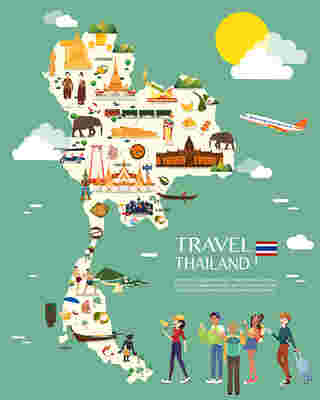 แผนที่ประเทศไทย วัฒนธรรม และสถานที่ท่องเที่ยว