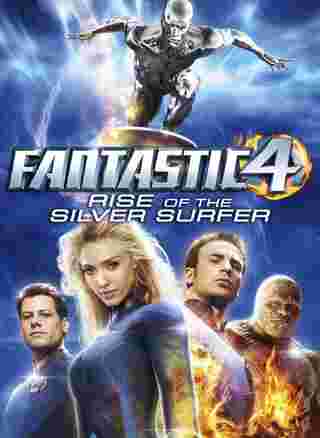 โปสเตอร์หนัง Fantastic Four Rise of the Silver Surfer ปี 2007 พร้อมทีมฮีโร่และ Silver Surfer