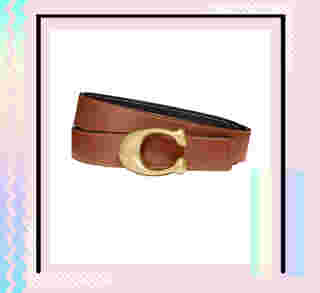 เข็มขัดผู้หญิง Coach Signature Buckle Reversible Belt 25 MM