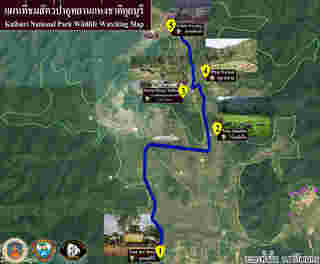 แผนที่ชมสัตว์ป่าอุทยานแห่งชาติกุยบุรี