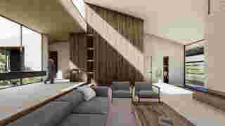 แบบบ้านชั้นเดียว 3 ห้องนอน ห้องนั่งเล๋น
