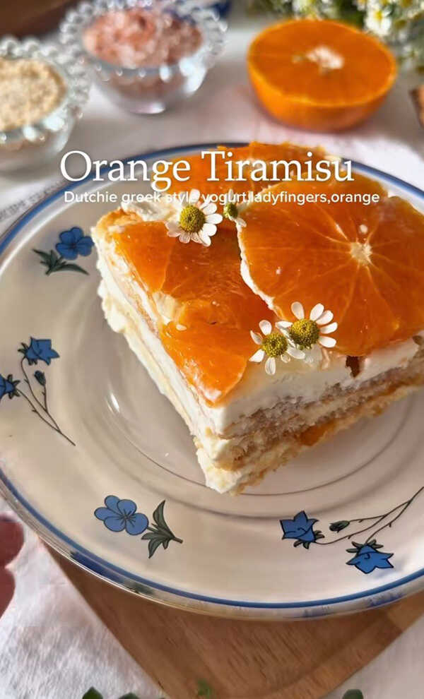 Orange Tiramisu  Yogurt ทีรามิสุโยเกิร์ตส้ม สูตรขนม