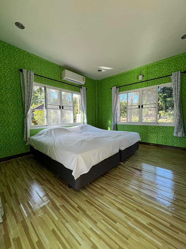 ห้องนอน ที่พักริมน้ำนครนายก สวนสมพร นครนายก