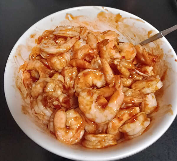 กุ้งอบซอสบาร์บีคิว เมนูกุ้ง หม้อทอดไร้น้ำมัน สูตรอาหาร