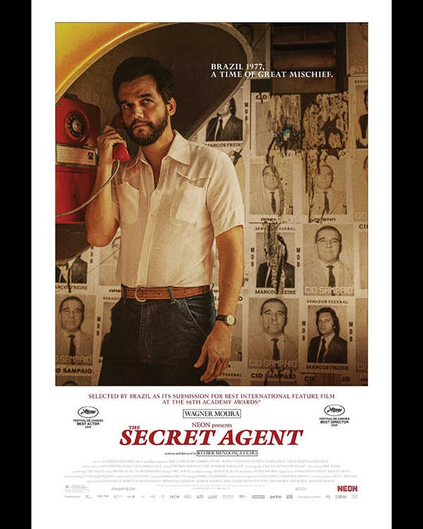 The Secret Agent หนังบราซิลชนะรางวัลลูกโลกทองคำ หนังการเมือง หนังใหม่ 2026 โปสเตอร์