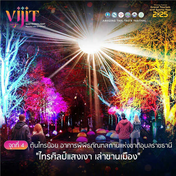 จุดแสดงไฟในงาน VIJIT GASTRONOLIGHT @อุบลราชธานีศรีศิลป์ 2568