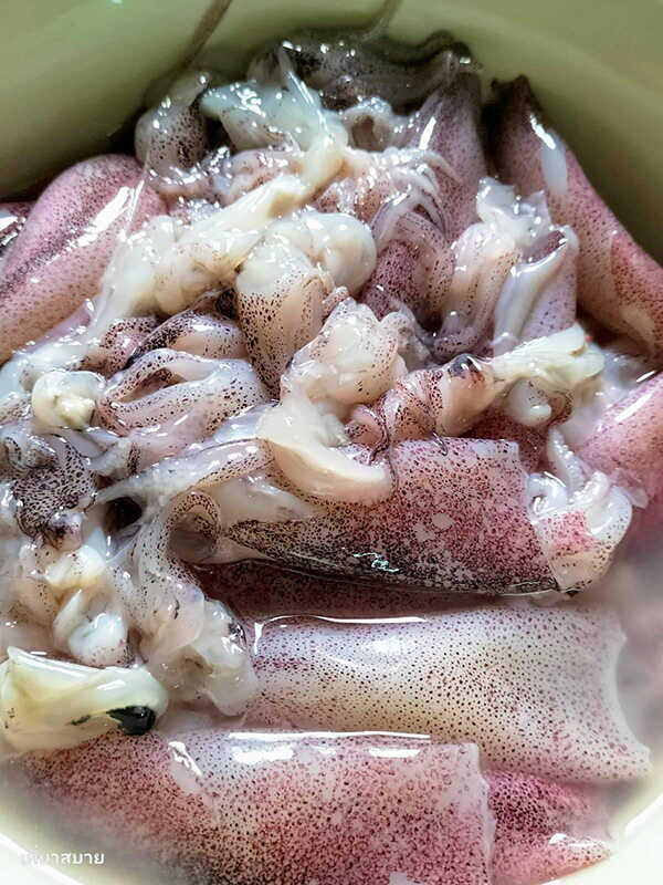 ต้มยำปลาหมึกน้ำใส เมนูต้มยำ เมนูปลาหมึก สูตรอาหาร