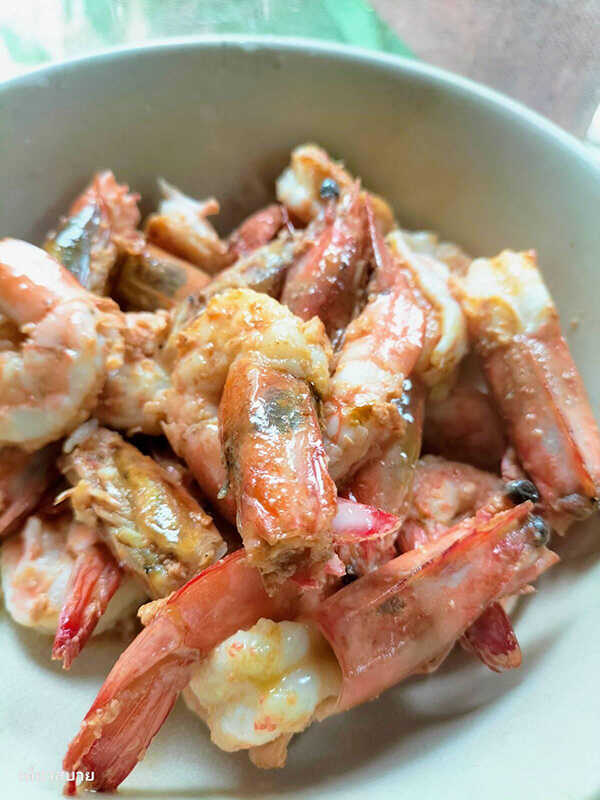 กุ้งอบวุ้นเส้นใส่เนย เมนูกุ้ง เมนูอบวุ้นเส้น สูตรอาหาร