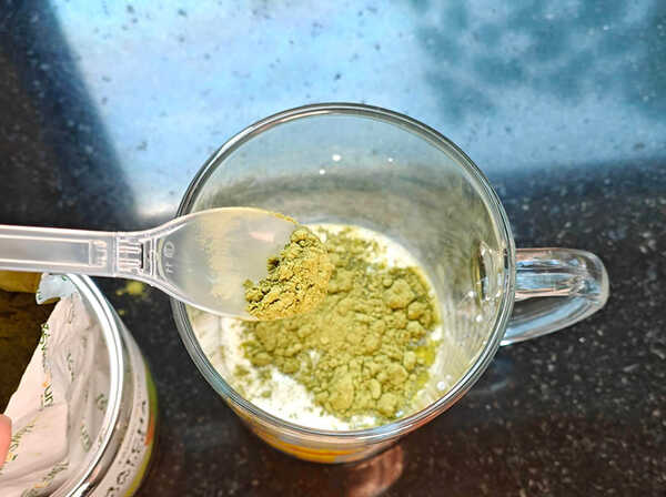 มัทฉะโฟมน้ำส้ม สูตรมัทฉะน้ำผลไม้ สูตรชาเขียว เมนูชาเขียว สูตรเครื่องดื่ม