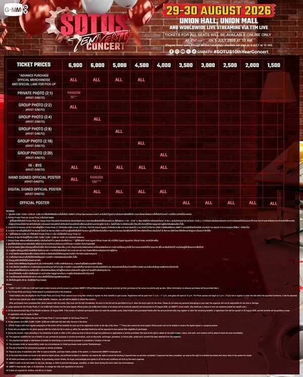 SOTUS คอนเสิร์ต Package
