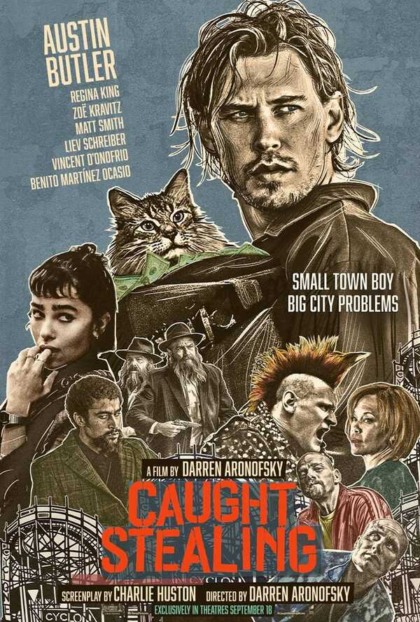 โปสเตอร์ Caught Stealing หนังใหม่ กันยายน 2568 ที่กำลังจะเข้าฉาย