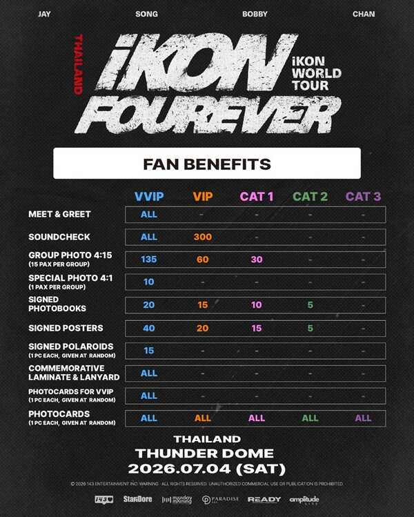 iKON คอนเสิร์ต Fan Benefit