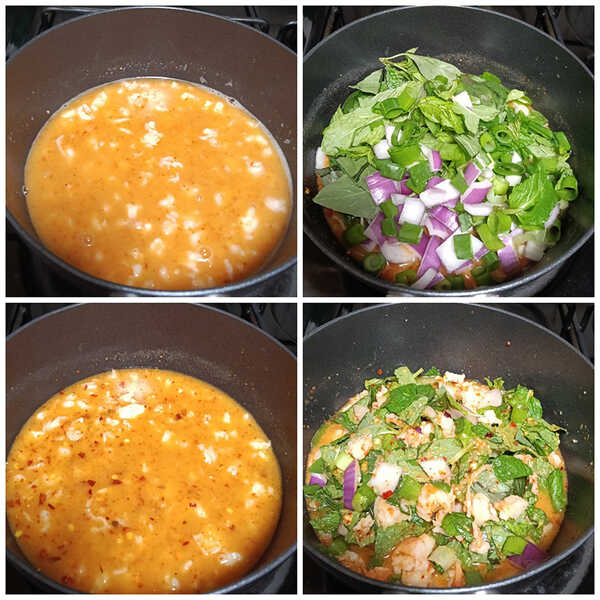 ลาบเต้าหู้กุ้งสับไข่เจียว เมนูลาบ เมนูเต้าหู้ สูตรอาหาร อาหารไทย